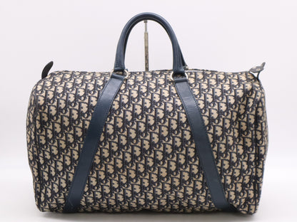 Dior Canvas Trotter Boston Bag Blue Beige Boston Bag
