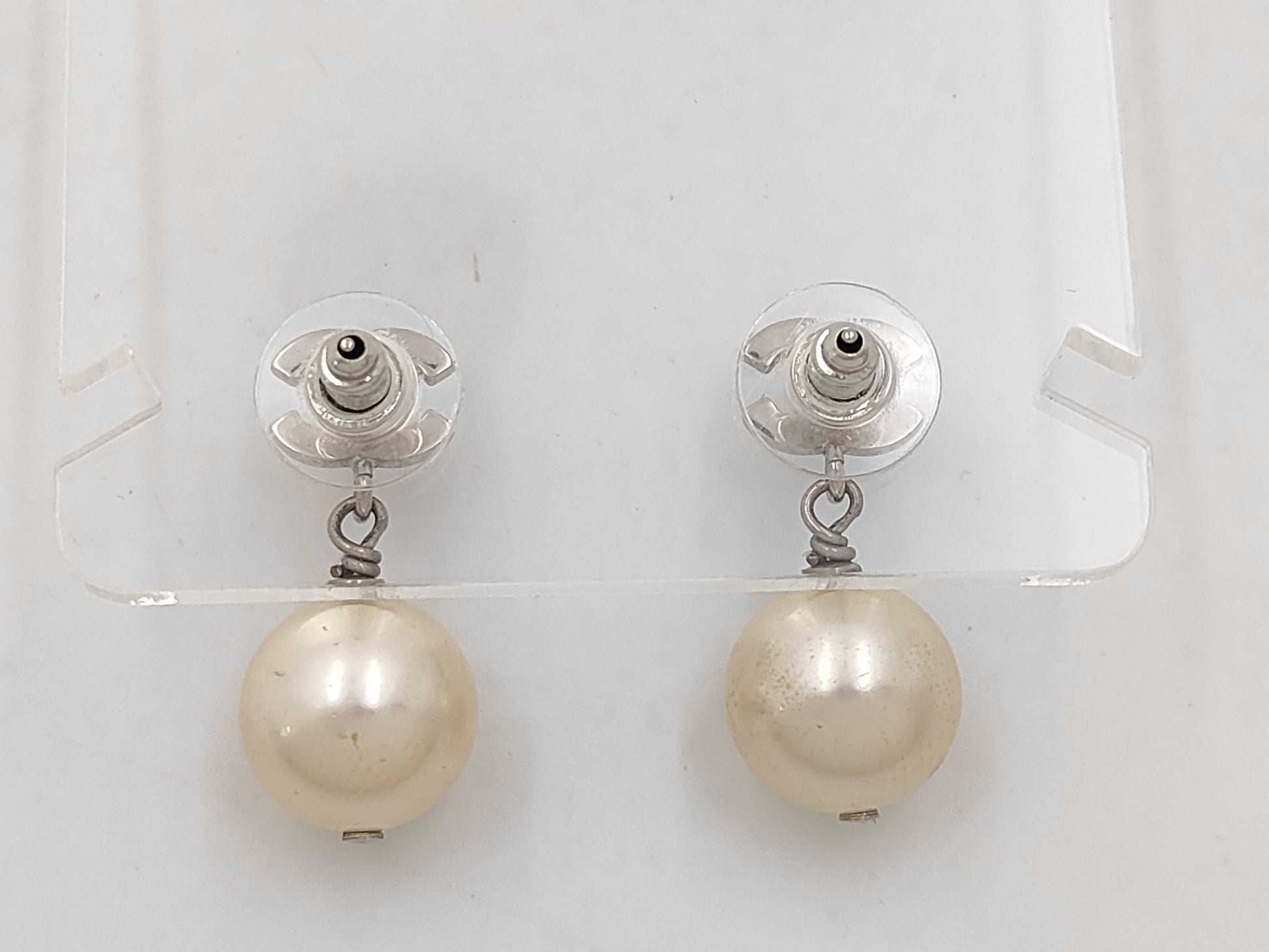 CHANEL Coco Mark Pearl Earrings Pair B17V Earrings