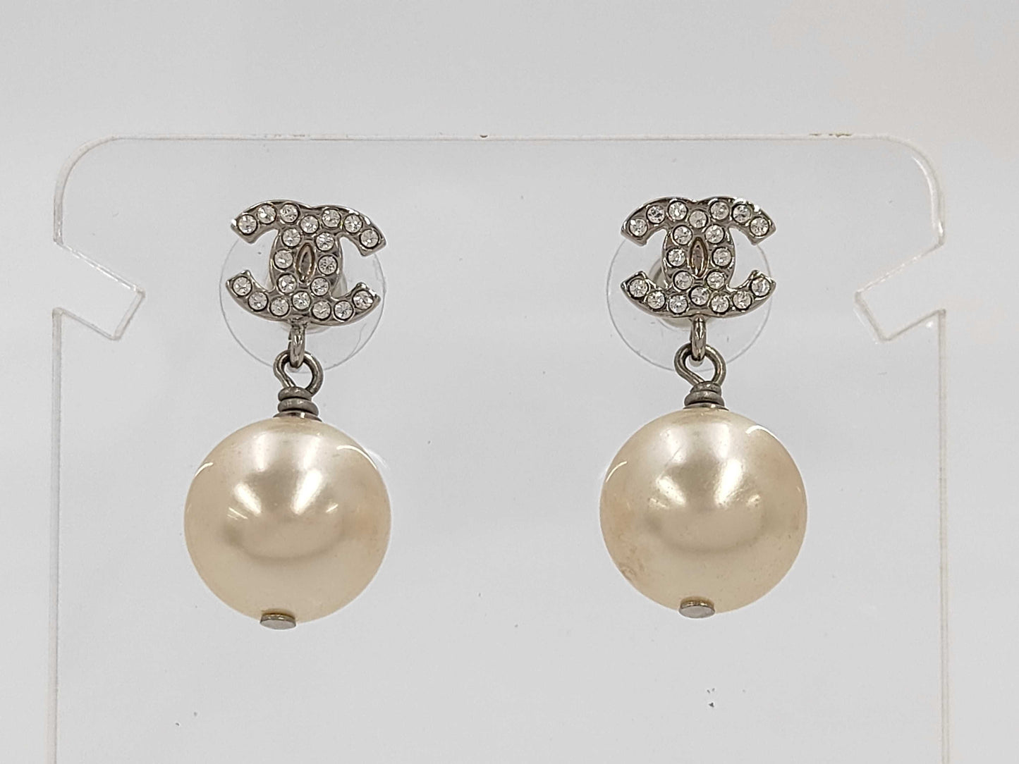 CHANEL Coco Mark Pearl Earrings Pair B17V Earrings