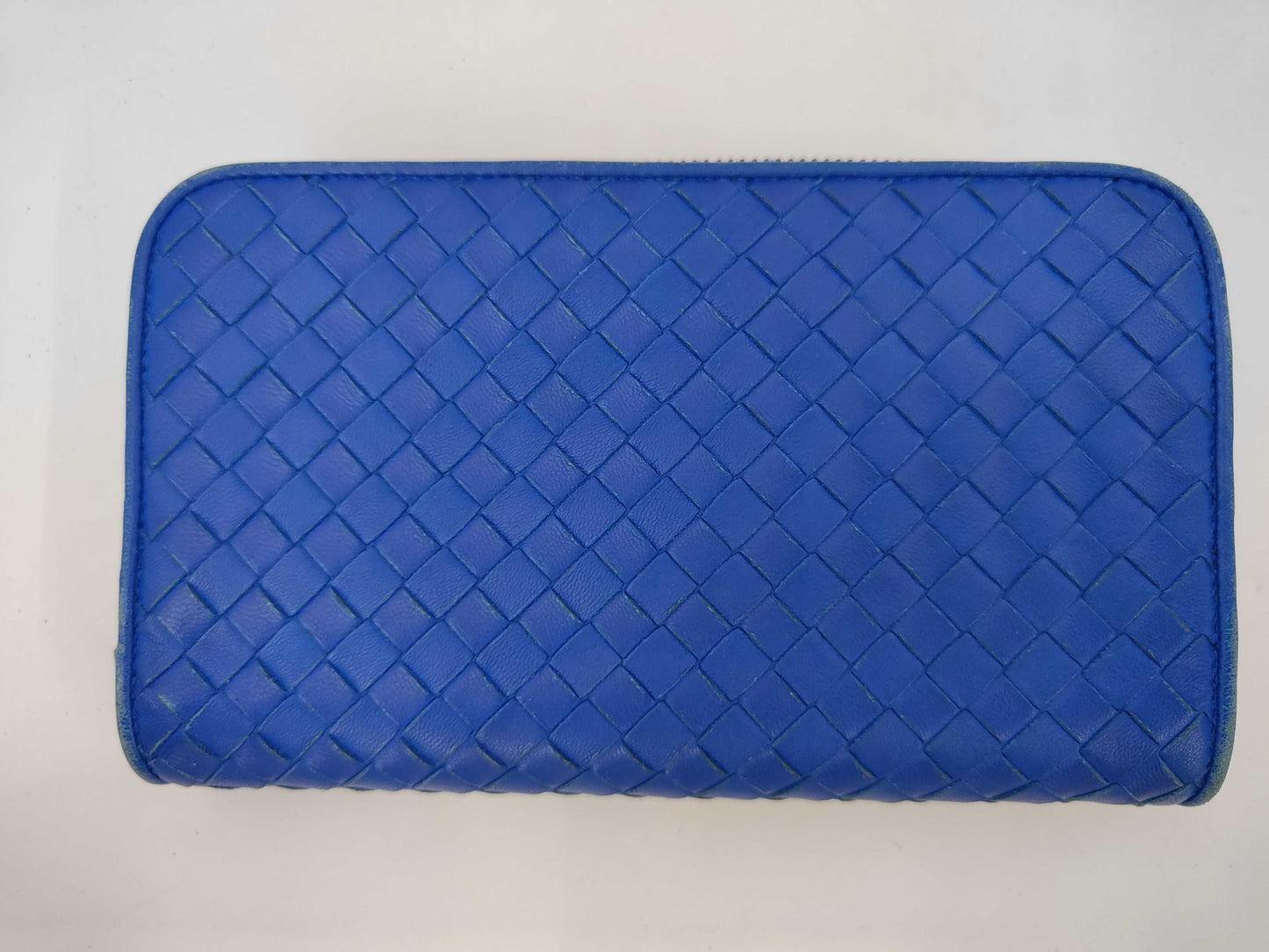 BOTTEGA VENETA Bottega Intrecciato Round Blue Wallet