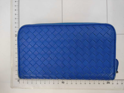 BOTTEGA VENETA Bottega Intrecciato Round Blue Wallet