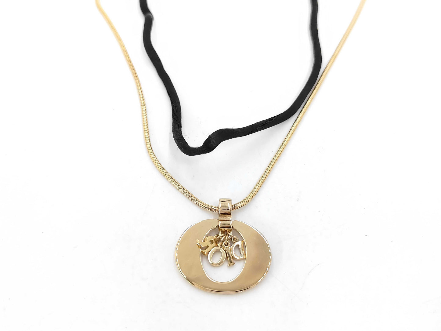 Dior Logo Necklace Gold Necklace