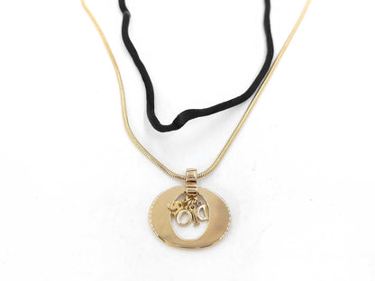 Dior Logo Necklace Gold Necklace