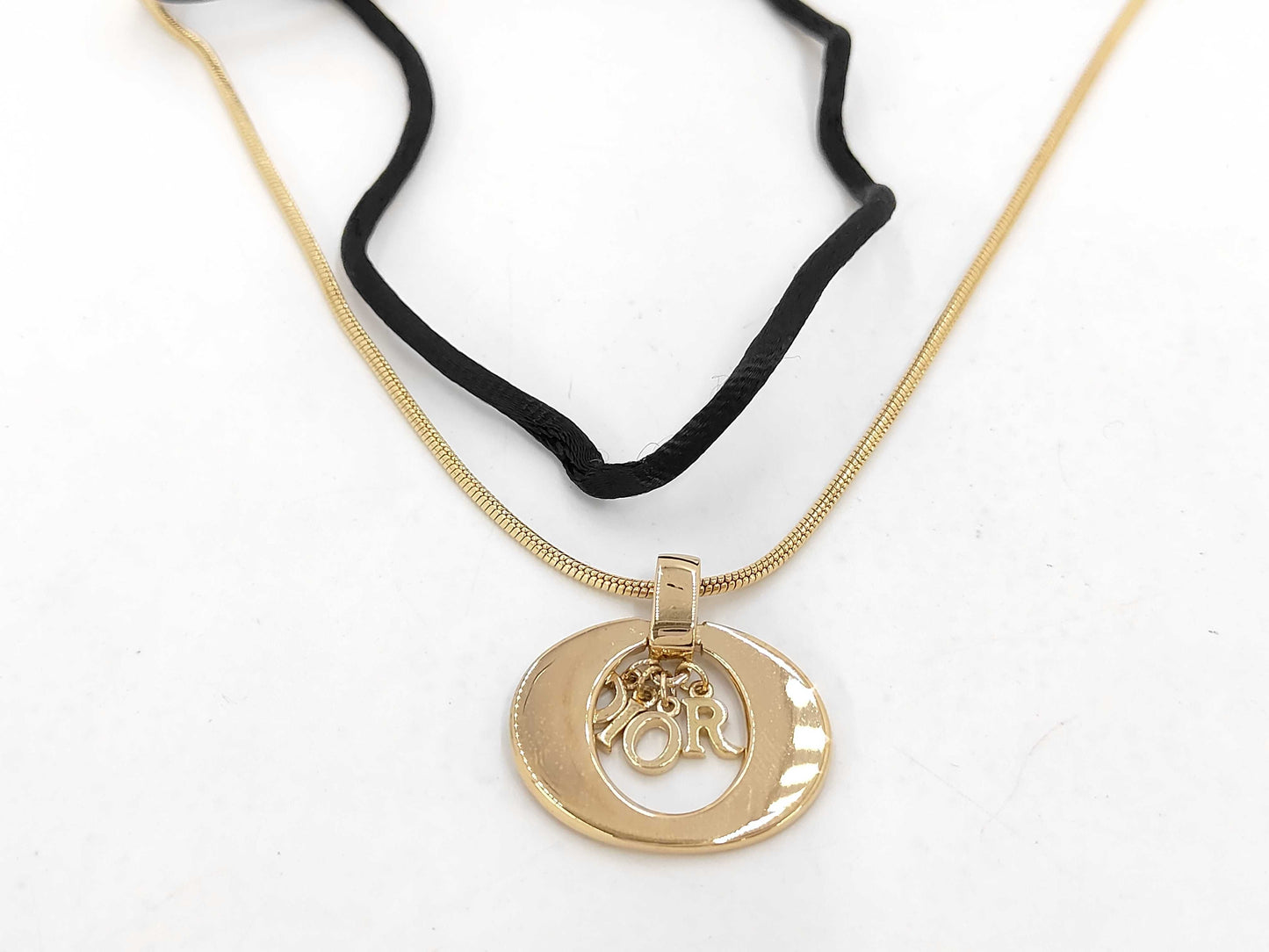 Dior Logo Necklace Gold Necklace