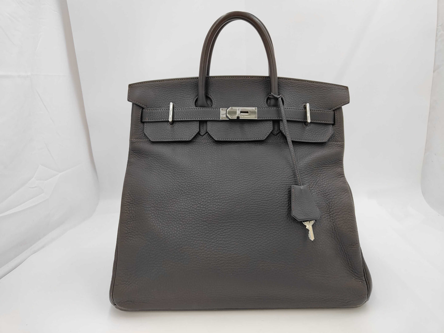 HERMES Haute Couture 40 Togo SV E Brown Handbag