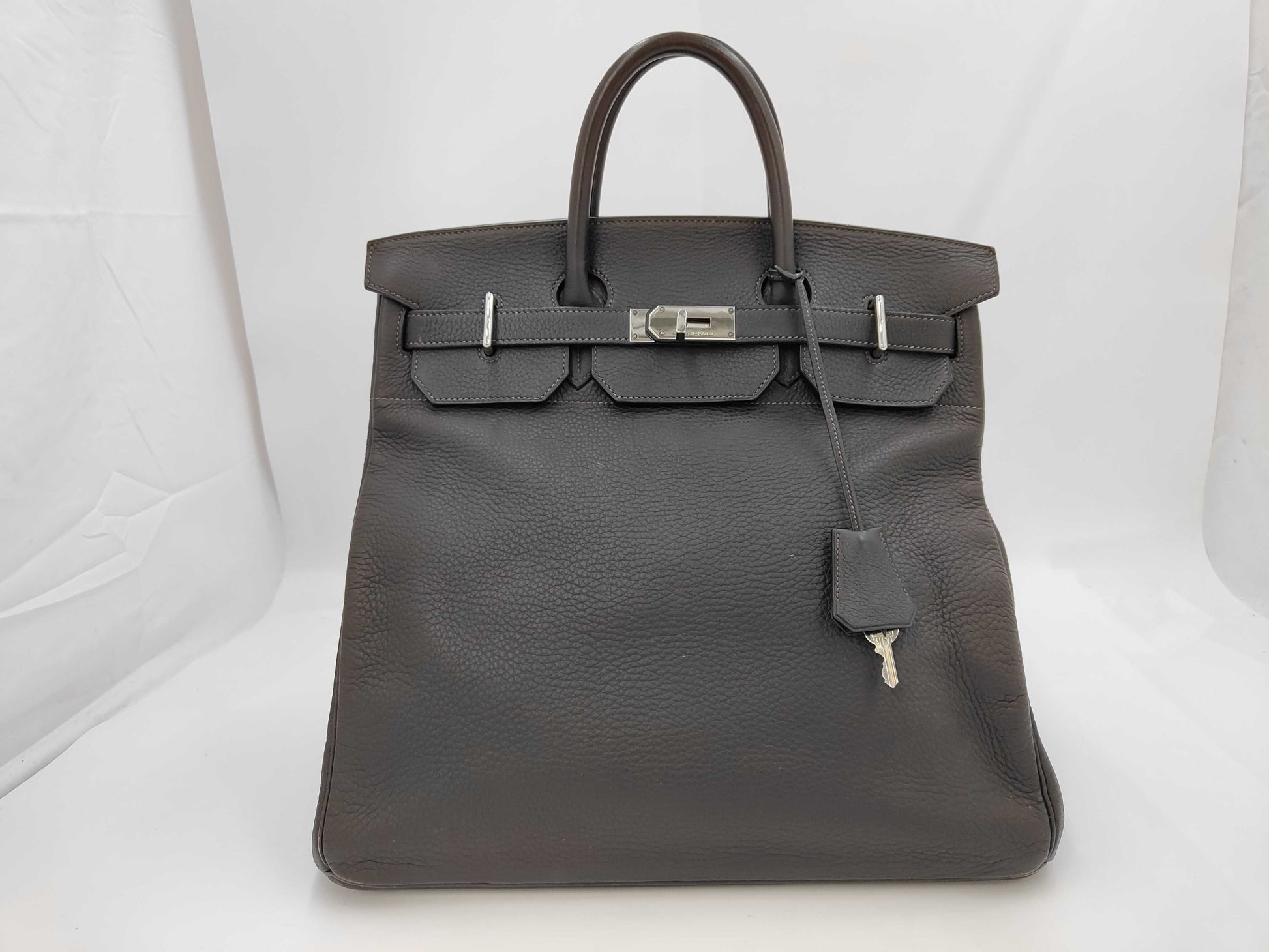 HERMES Haute Couture 40 Togo SV E Brown Handbag