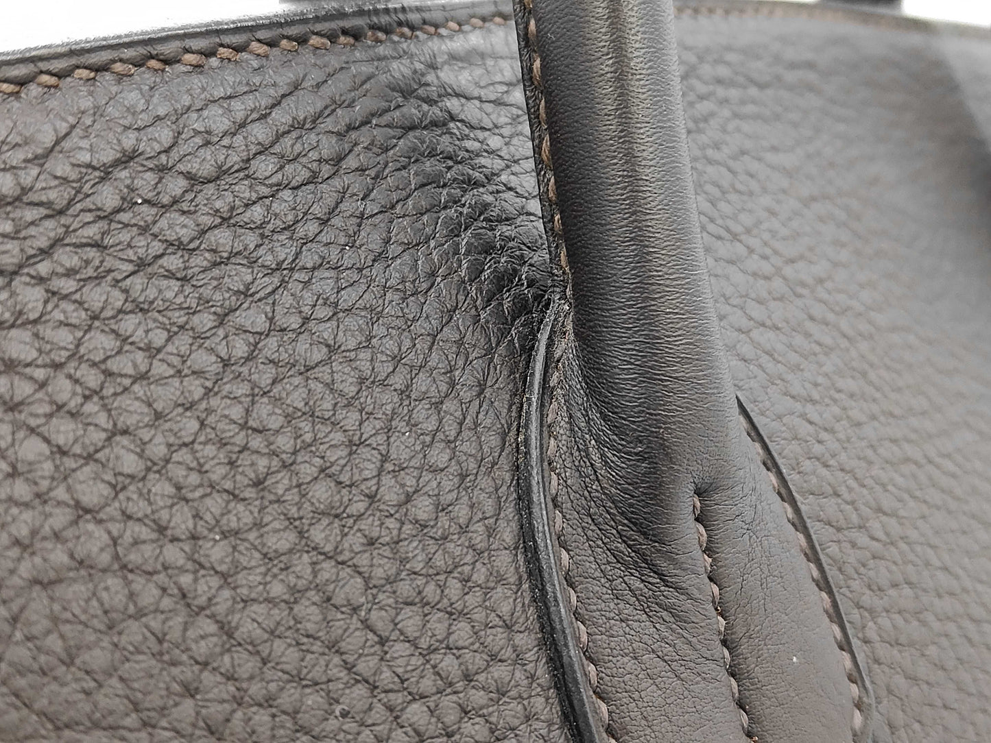 HERMES Haute Couture 40 Togo SV E Brown Handbag