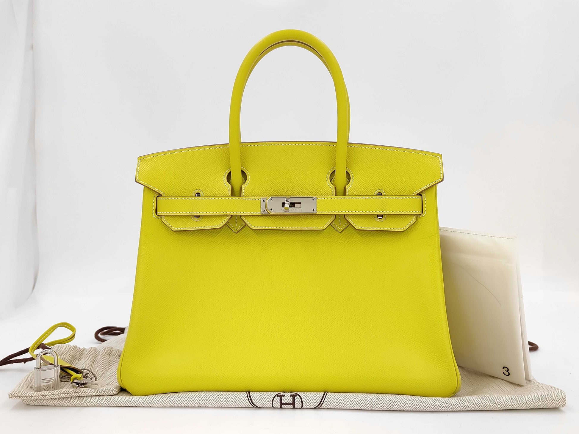 HERMES Birkin 30 Epson SV Personal Yellow Handbag