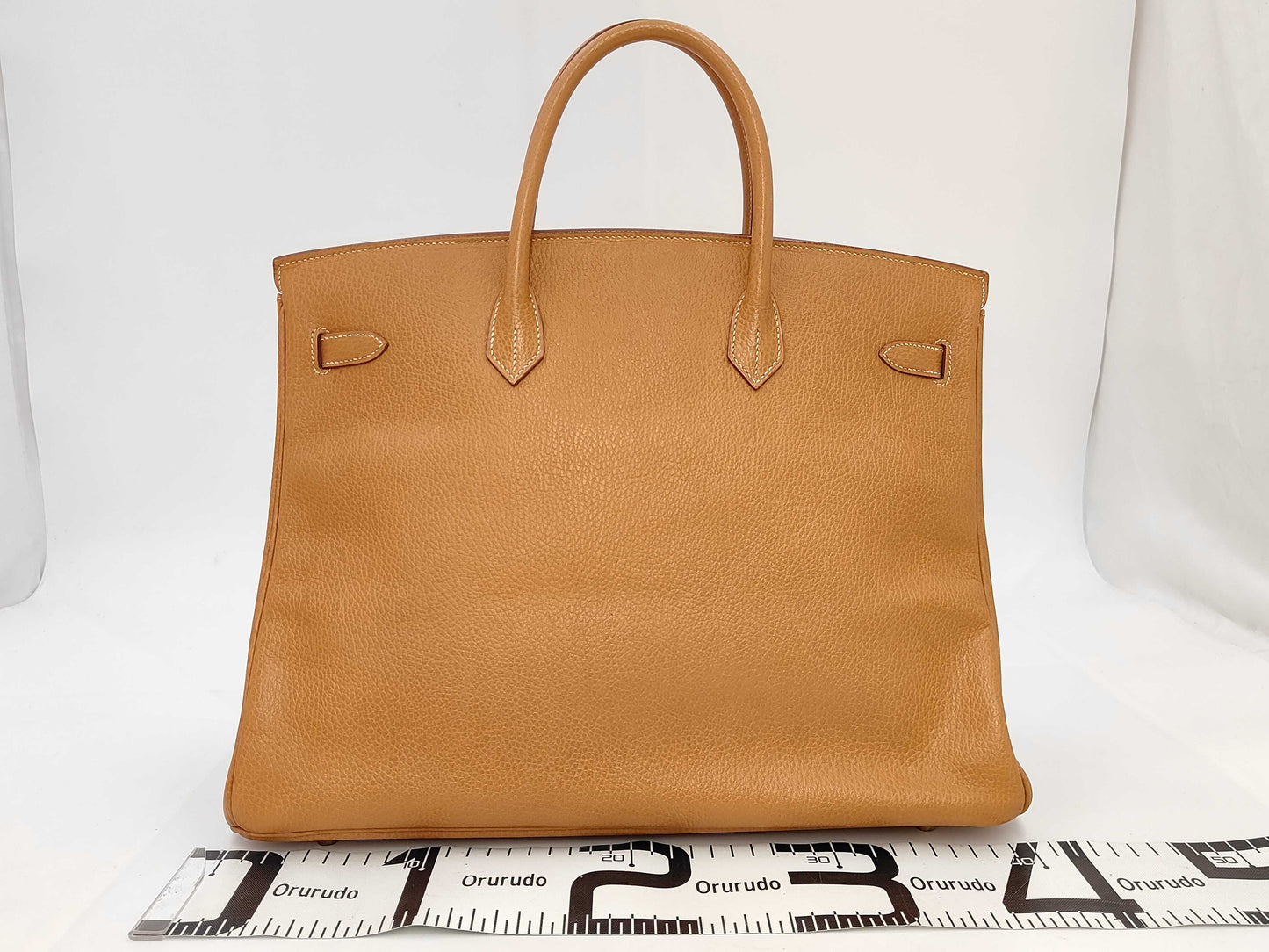 HERMES Birkin 40 Natural Ardennes Handbag with Gold Hardware