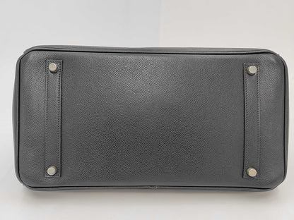 HERMES Birkin 35 Epsom Black SV H Handbag