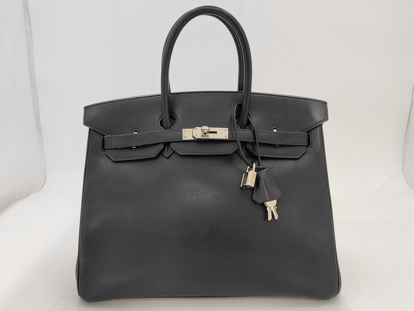 HERMES Birkin 35 Epsom Black SV H Handbag
