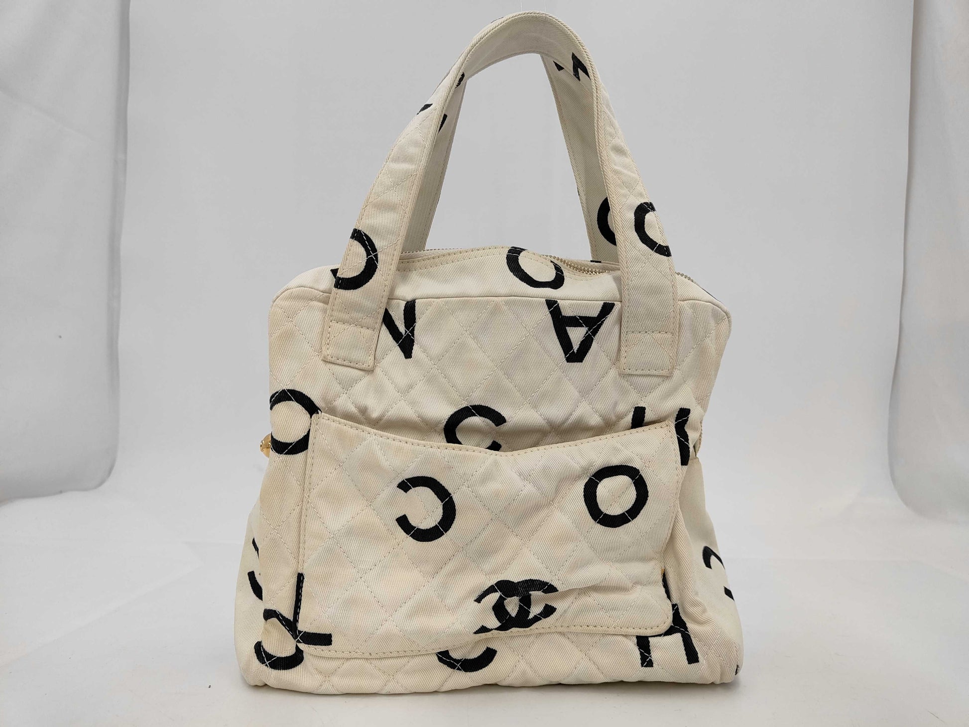 CHANEL Icon Canvas Tote Handbag