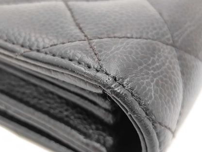 CHANEL Caviar Leather Matelasse Long Wallet, 25 Series