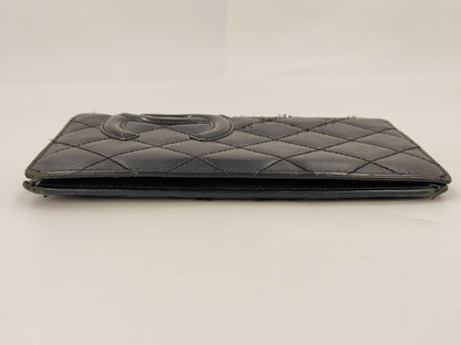 CHANEL Cambon Folding Wallet Black Wallet
