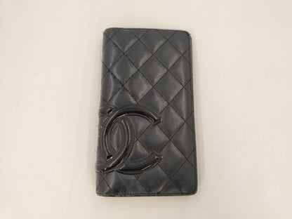 CHANEL Cambon Folding Wallet Black Wallet