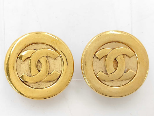 CHANEL Coco Mark Gold Earrings