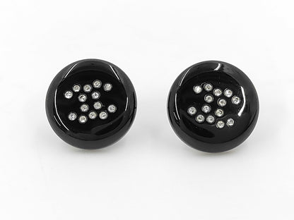 CHANEL Black Coco Mark Earrings