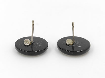 CHANEL Black Coco Mark Earrings