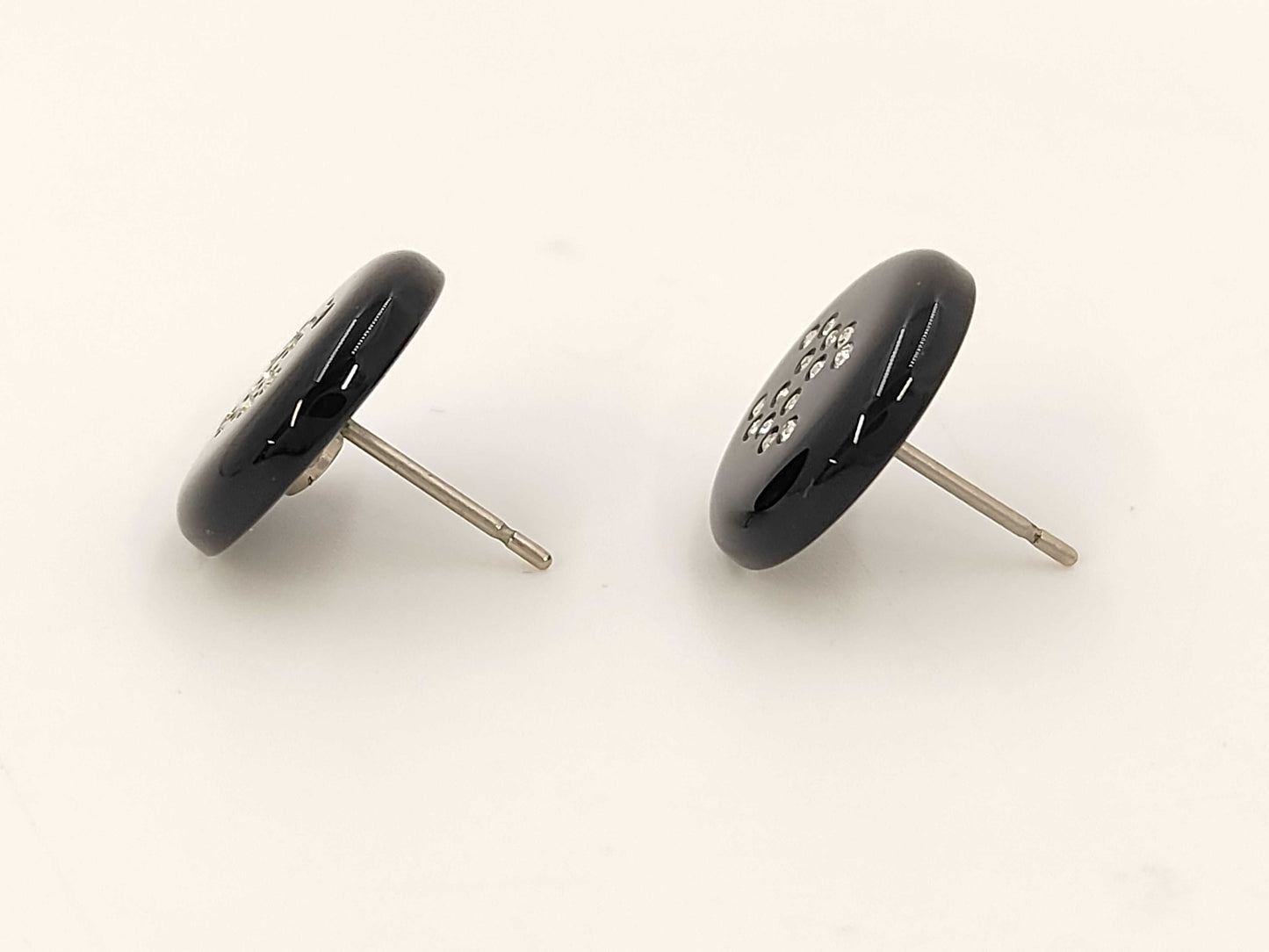 CHANEL Black Coco Mark Earrings