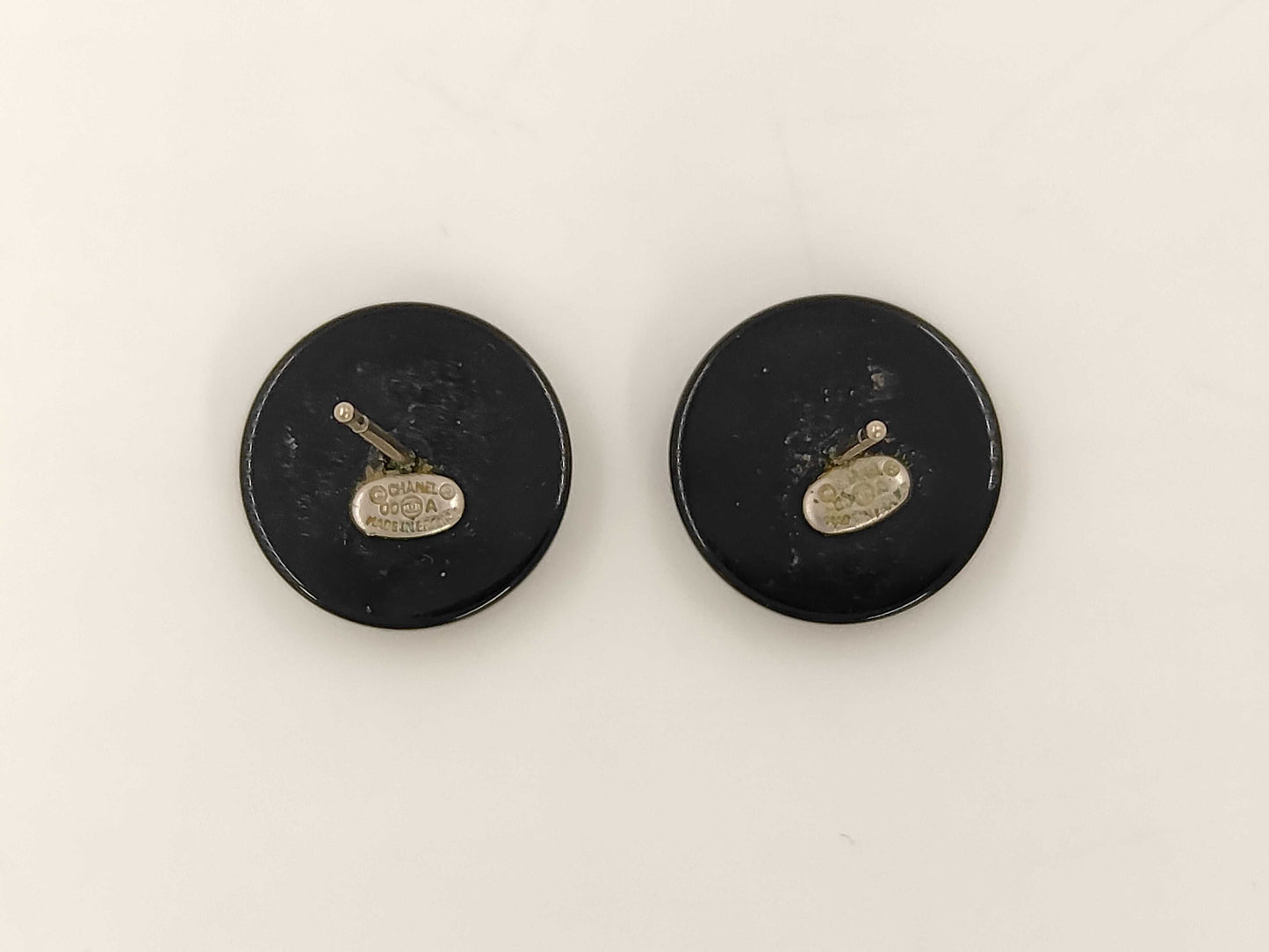 CHANEL Black Coco Mark Earrings