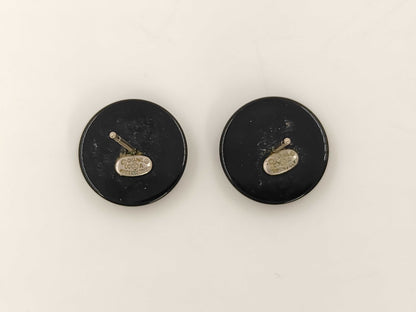 CHANEL Black Coco Mark Earrings