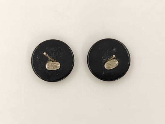 CHANEL Black Coco Mark Earrings
