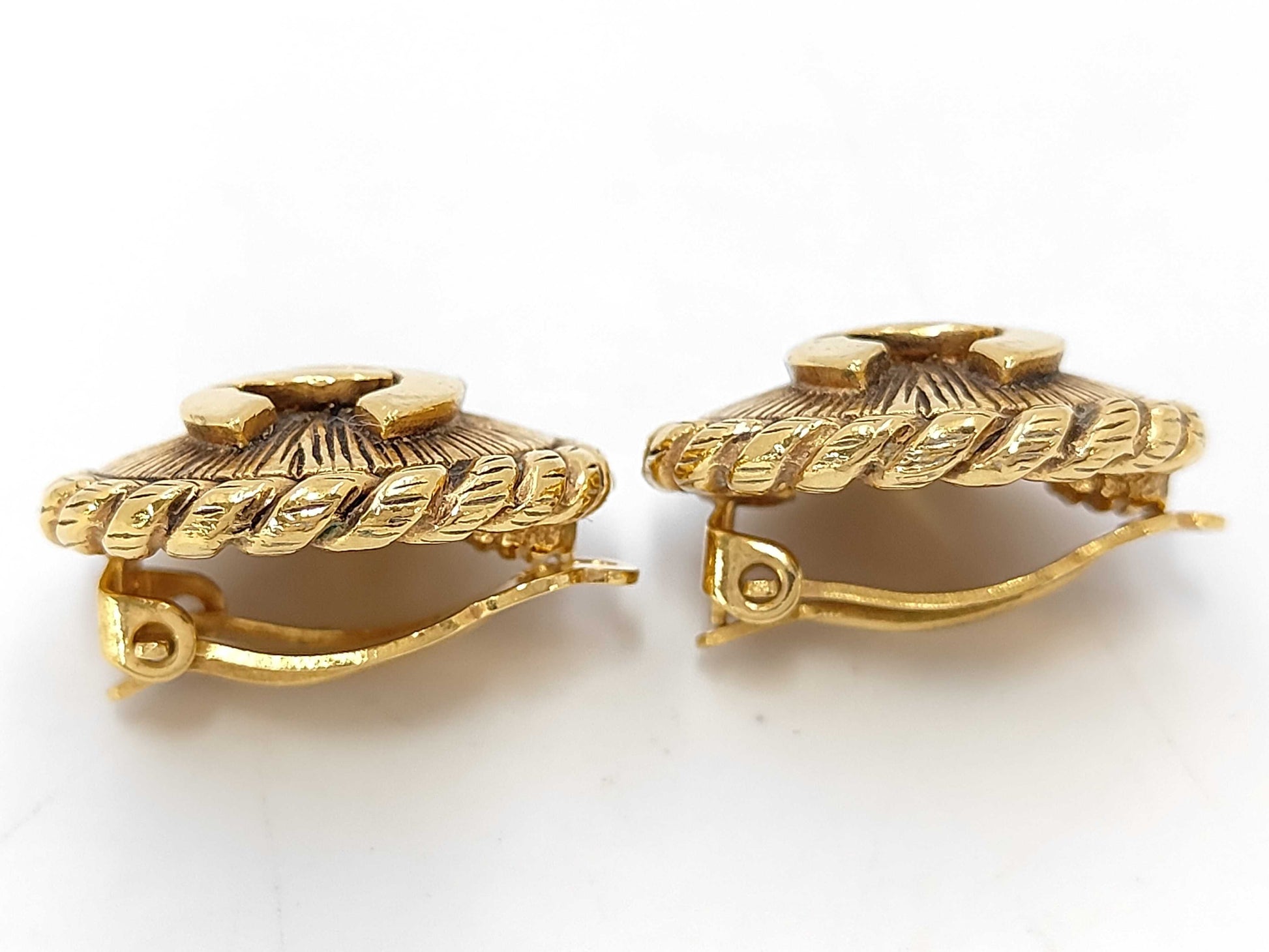 CHANEL Coco Mark Gold Earrings