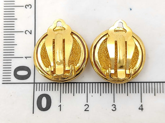 CHANEL Chanel Logo Gold Earrings
