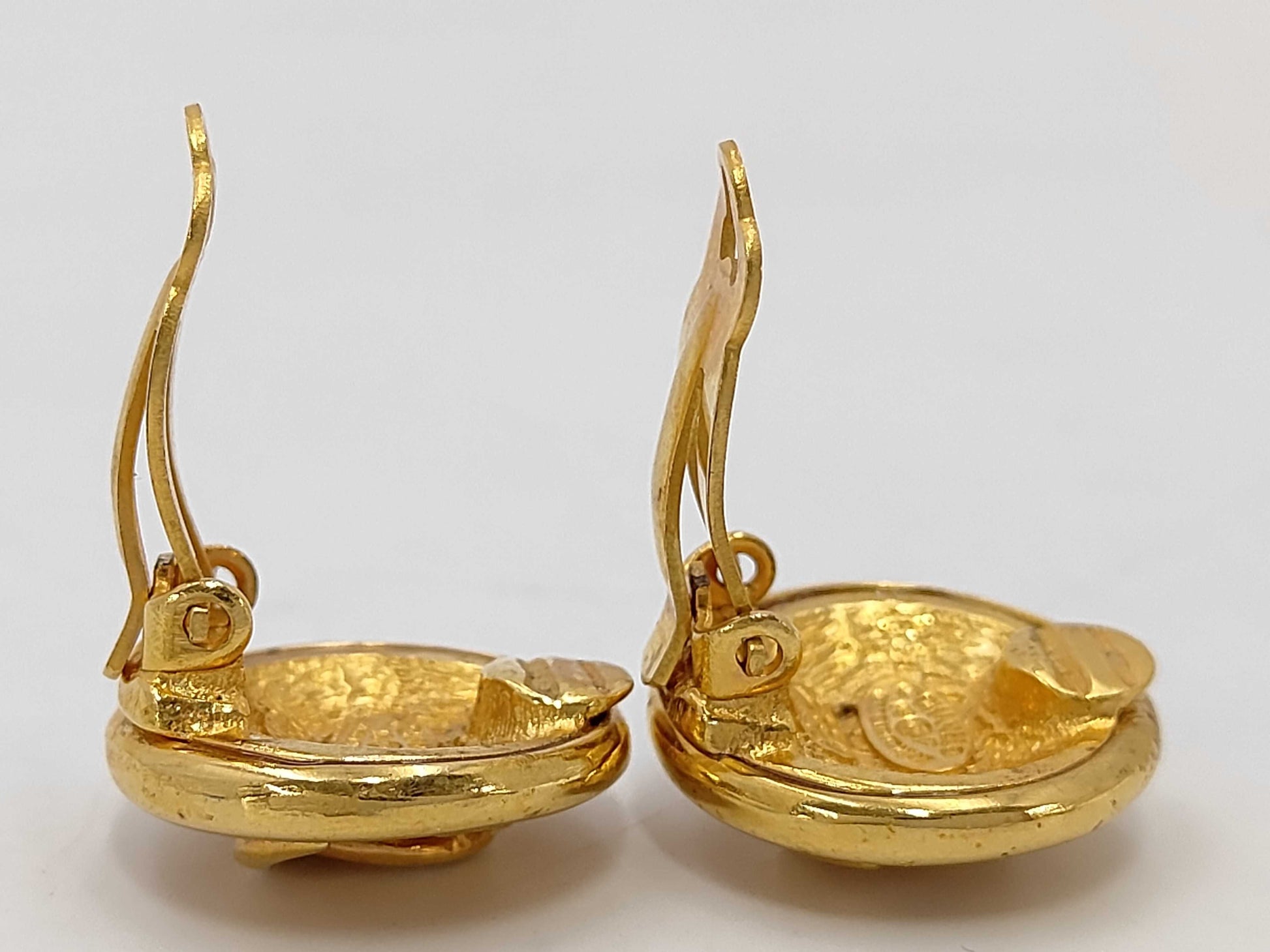 CHANEL Chanel Logo Gold Earrings