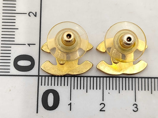 CHANEL Chanel Logo Gold Earrings