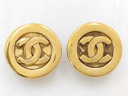 CHANEL Coco Mark Gold Earrings