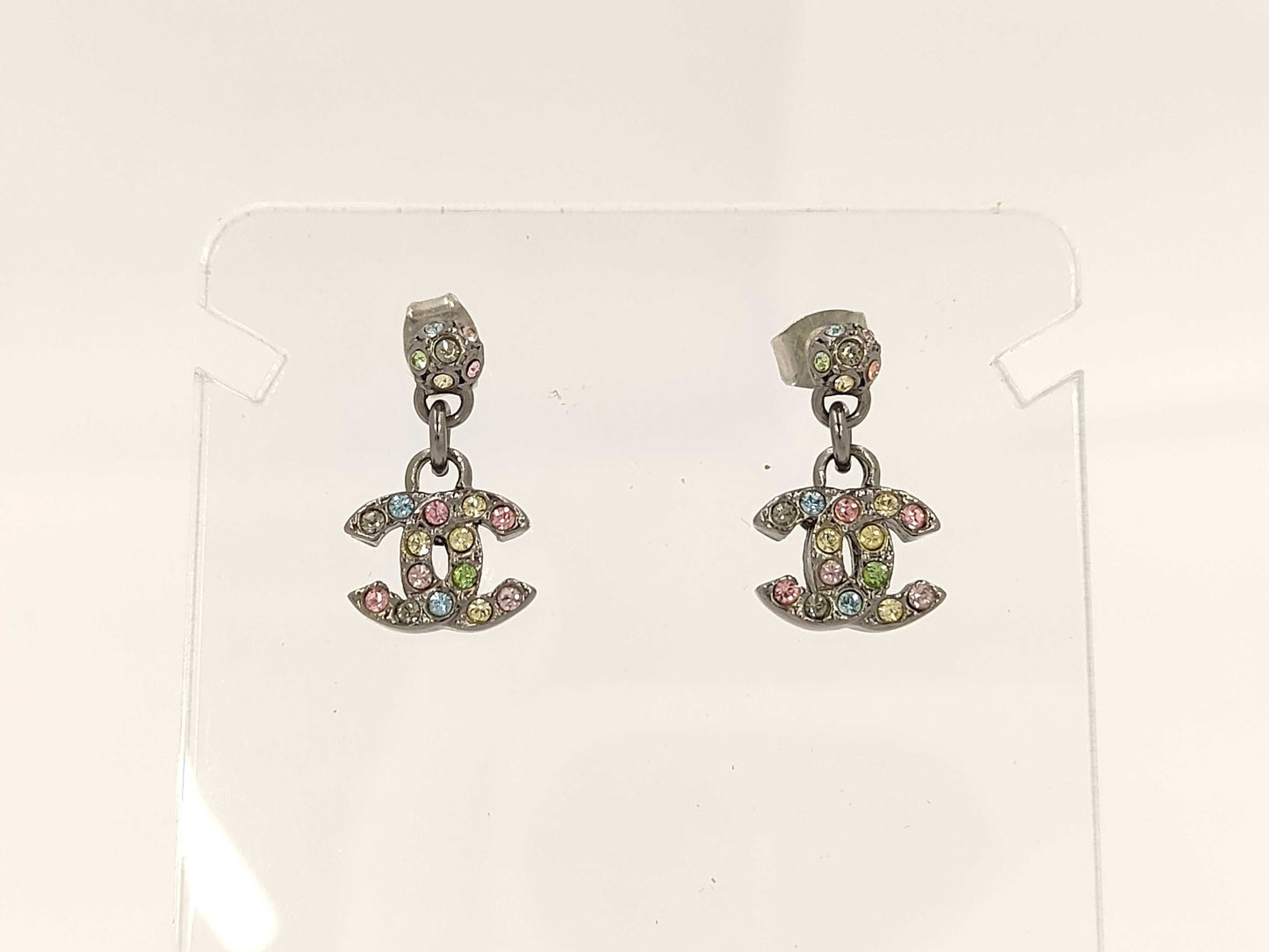 CHANEL Multicolor Rhinestone Earrings
