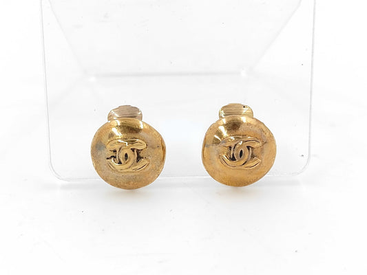 CHANEL Coco Mark Mini Gold Earrings