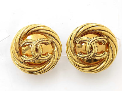 CHANEL Coco Mark Gold Earrings