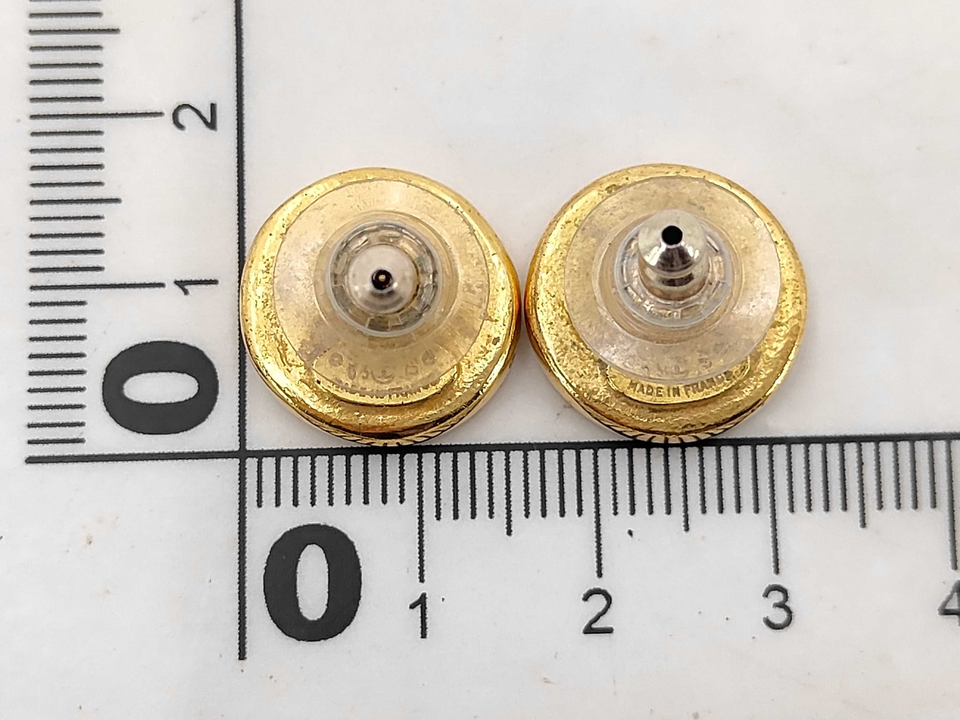 CHANEL Logo Black Earrings