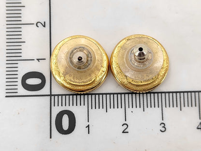 CHANEL Logo Black Earrings