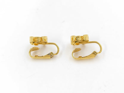 CHANEL Chanel Logo Gold Earrings