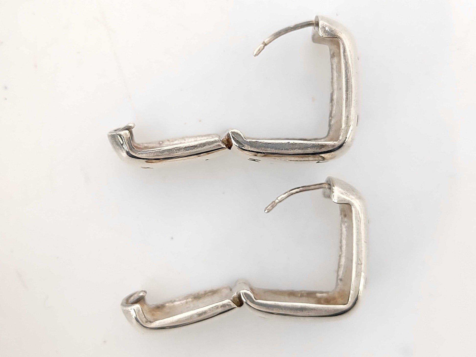 CHANEL Square Silver Earrings