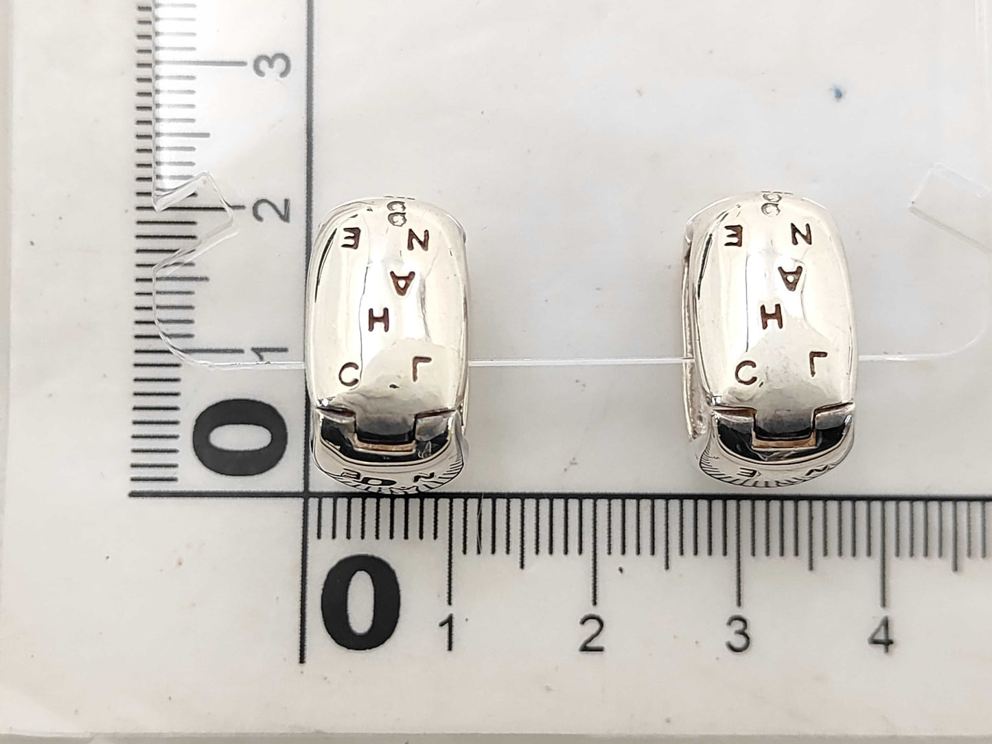 CHANEL Square Silver Earrings