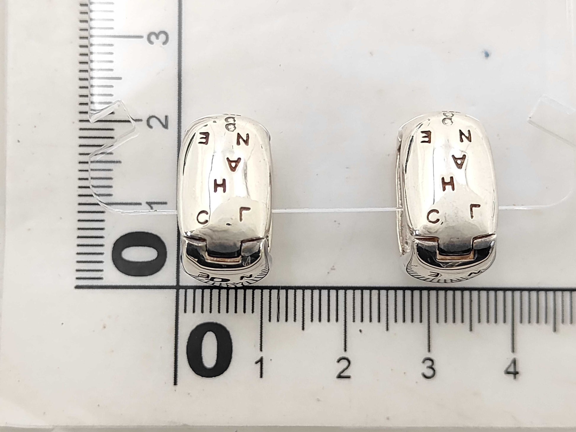 CHANEL Square Silver Earrings