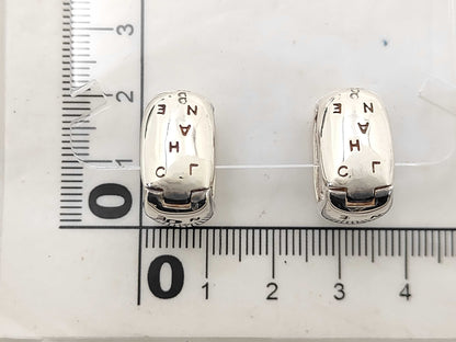 CHANEL Square Silver Earrings