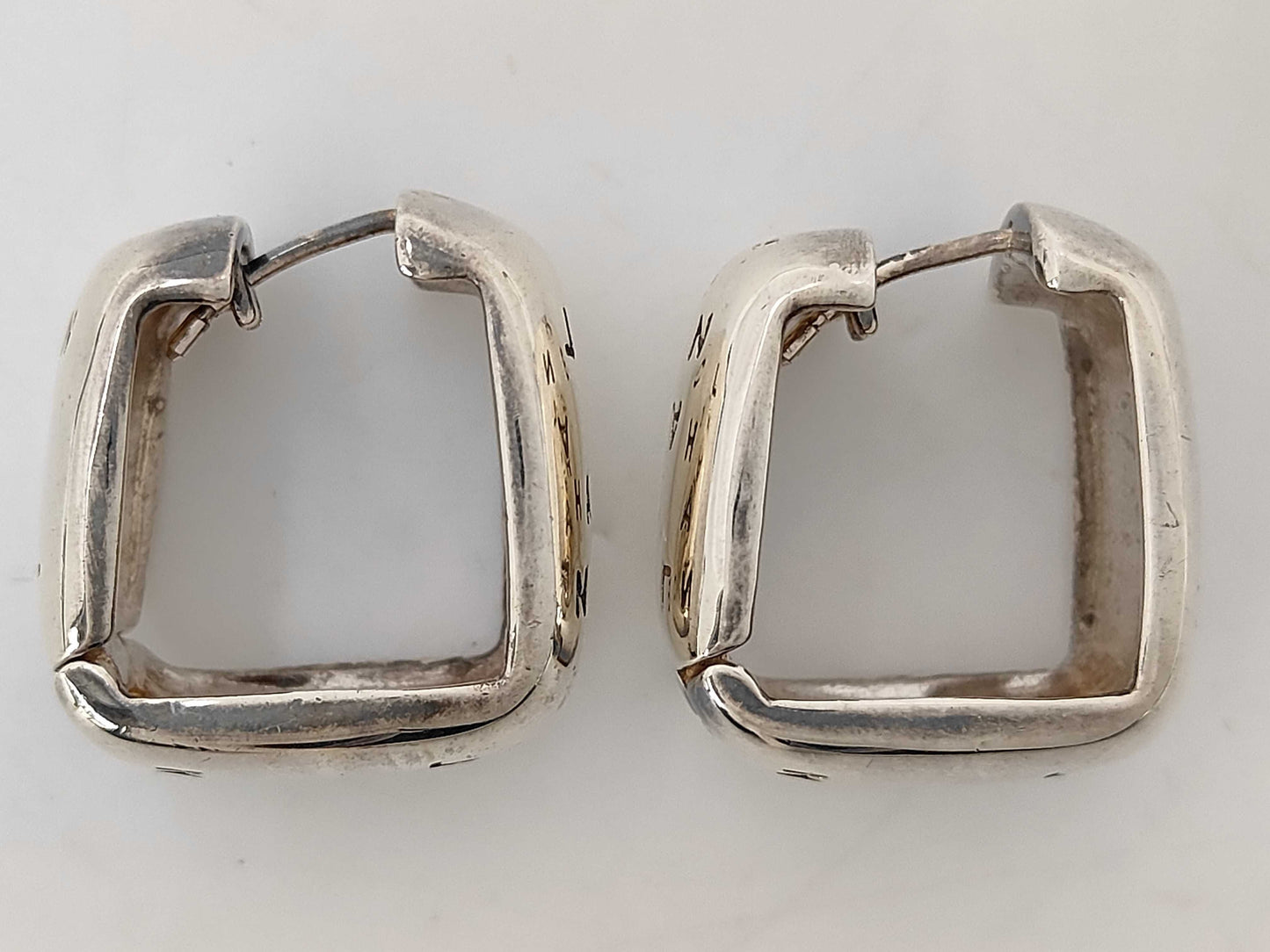 CHANEL Square Silver Earrings