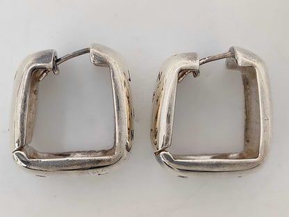 CHANEL Square Silver Earrings