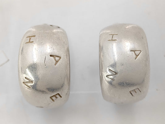 CHANEL Chanel Logo Silver SV925 Earrings