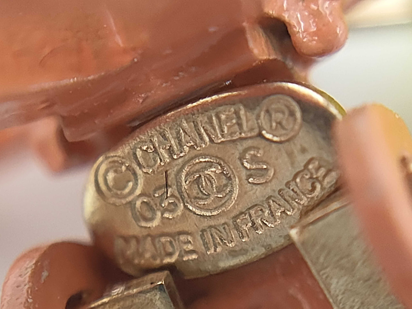 CHANEL Coco Mark Orange Earrings