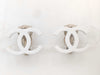 CHANEL Coco Mark White Earrings