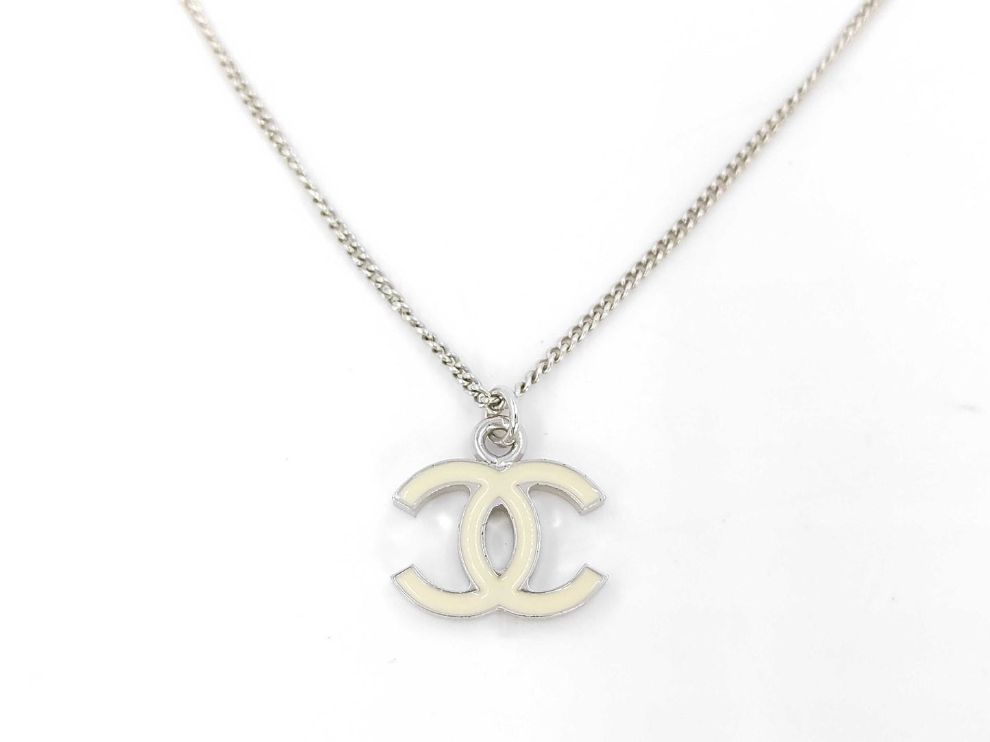 CHANEL Coco Mark White Necklace