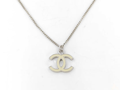CHANEL Coco Mark White Necklace