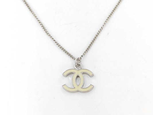 CHANEL Coco Mark White Necklace