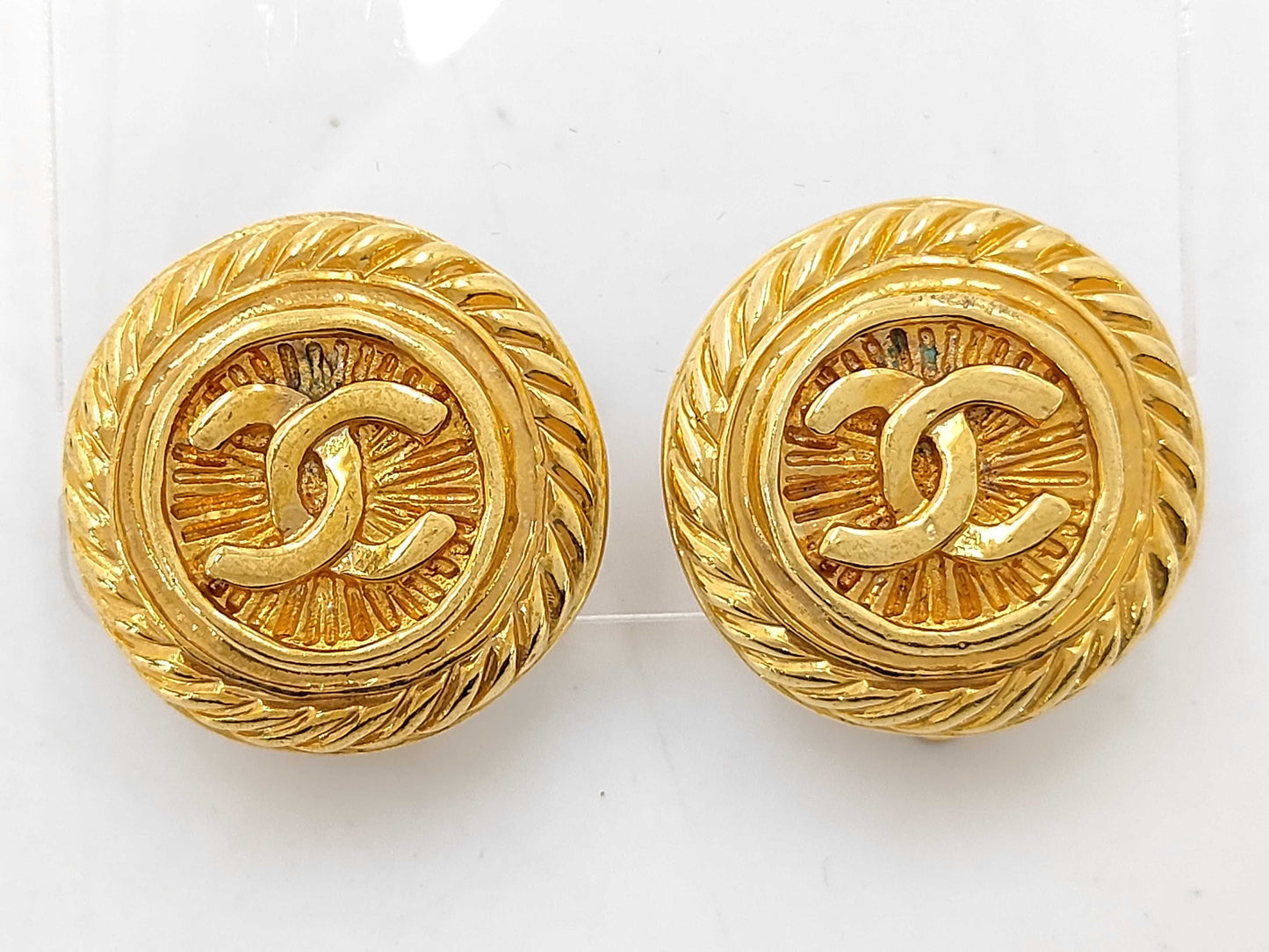 CHANEL Coco Mark Gold Earrings
